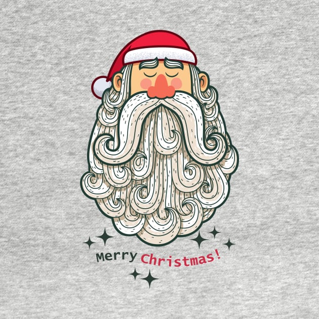 Merry Christmas Santa With Long Beard by Bro Aesthetics